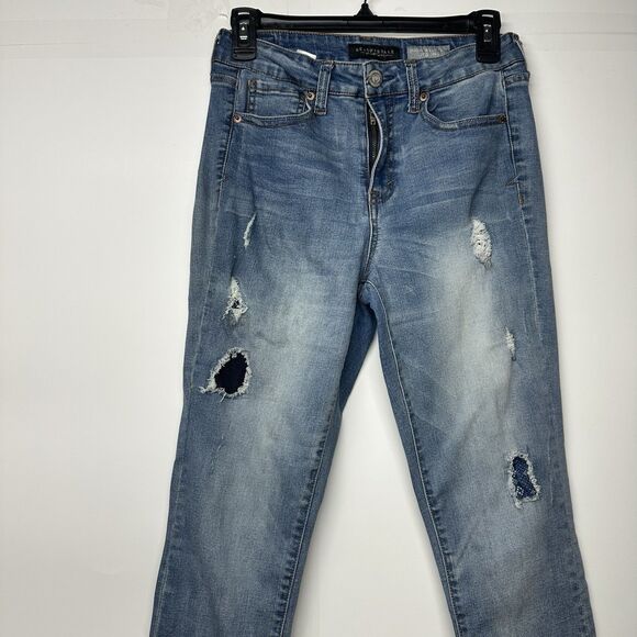 Womens 6 X 28 Jegging Jeans Aeropostale Blue High Waisted Distressed - Picture 4 of 10